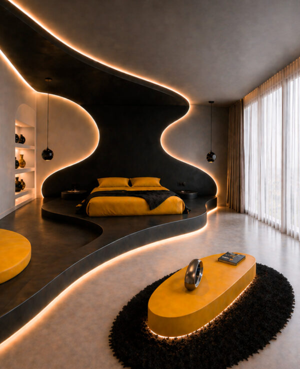 dormitorio futurista