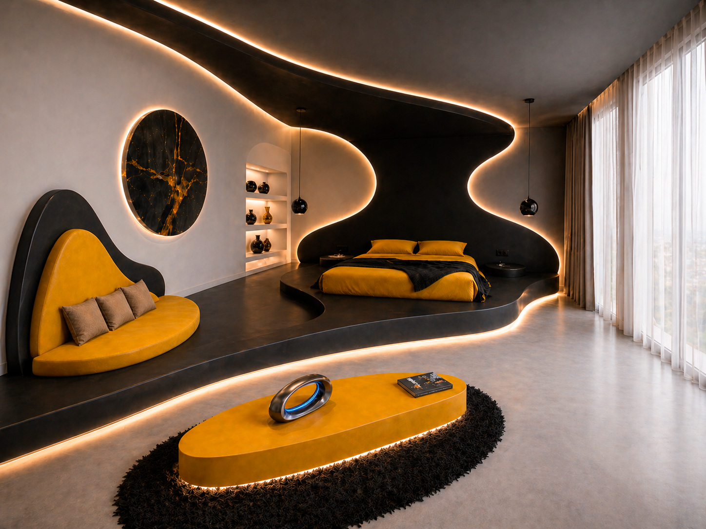 dormitorio futurista