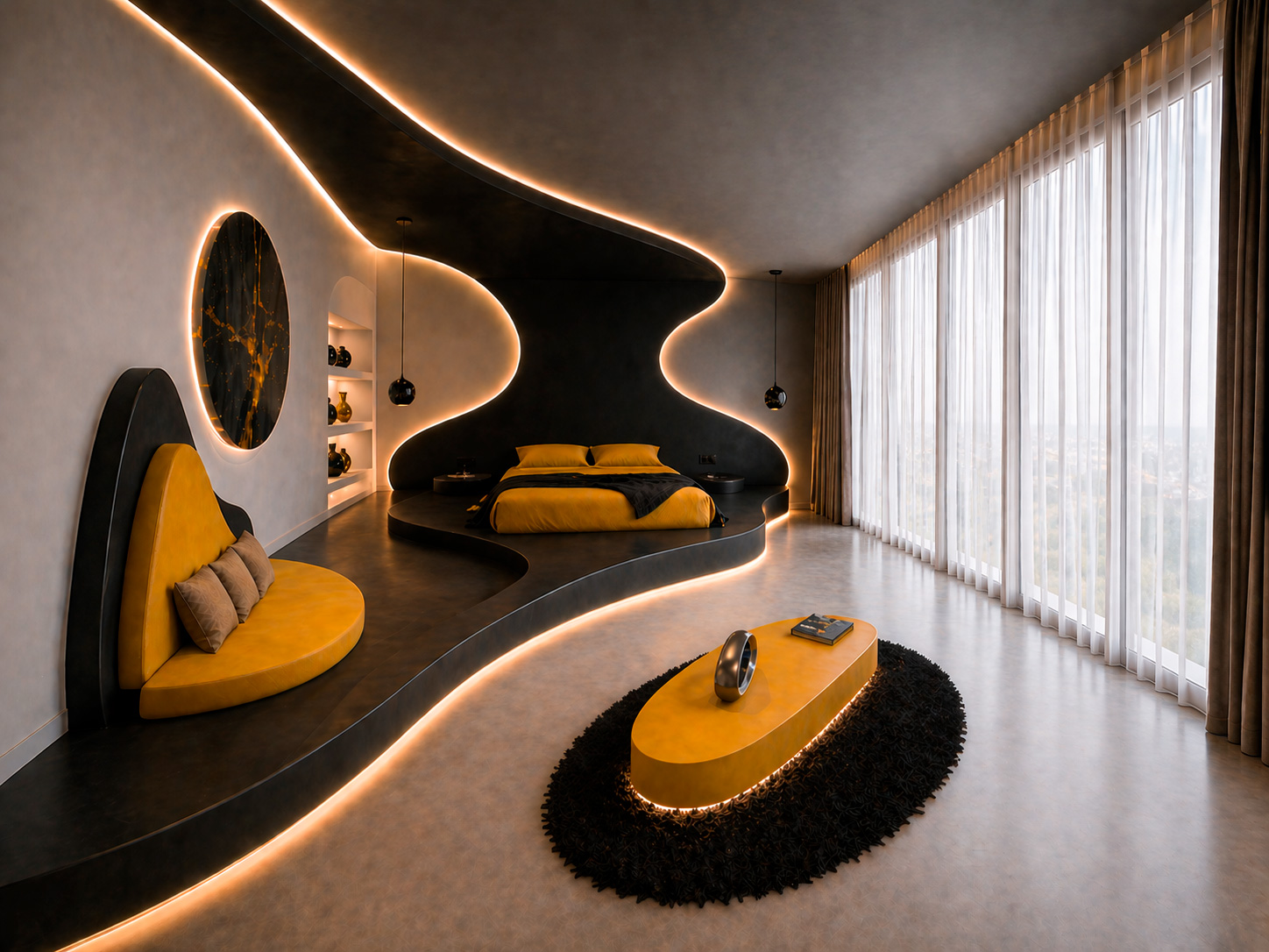 dormitorio futurista