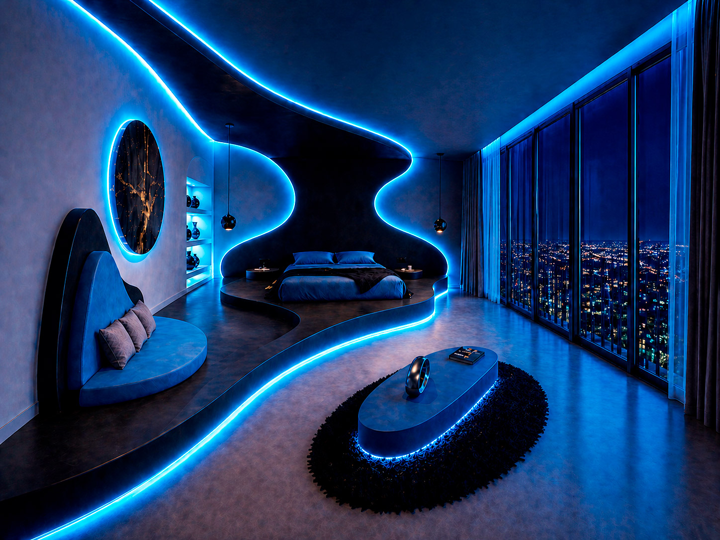 dormitorio futurista