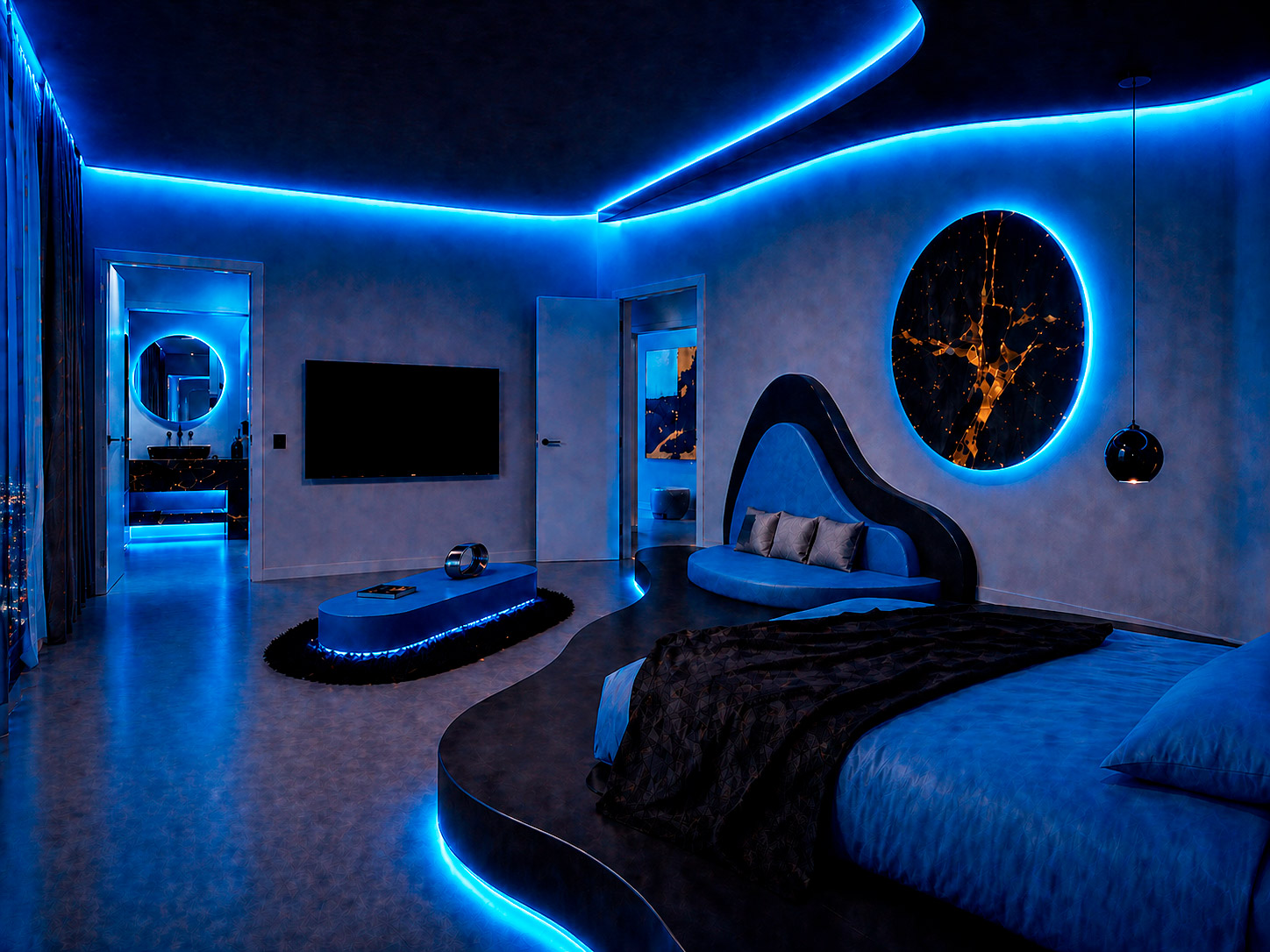dormitorio futurista