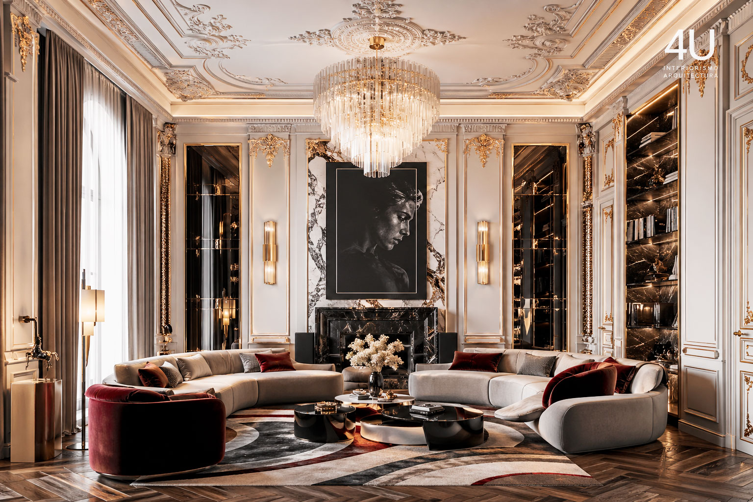 salón de lujo estilo ruso