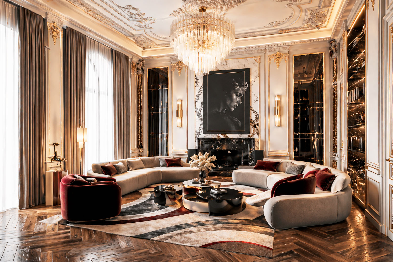 salón de lujo estilo ruso