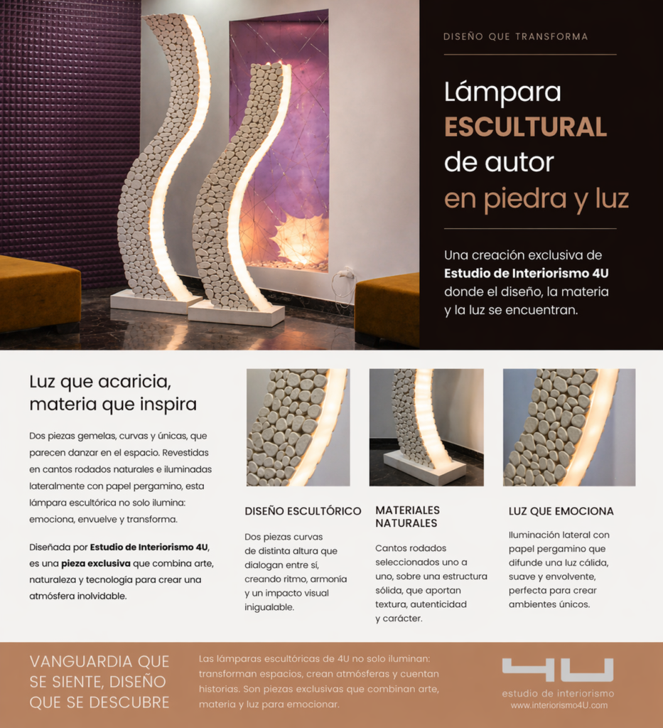Lámparas gemelas de diseño con cantos rodados