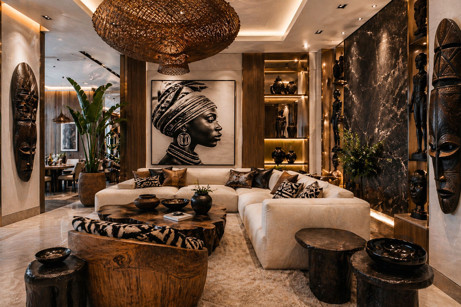 salón de lujo africano