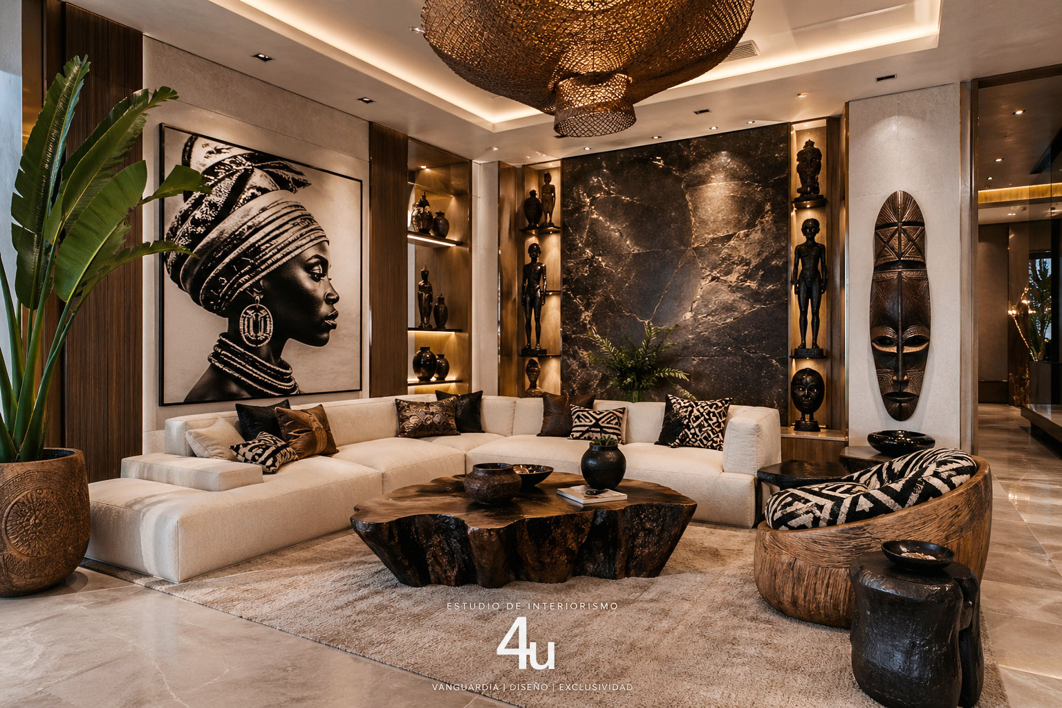salón de lujo africano