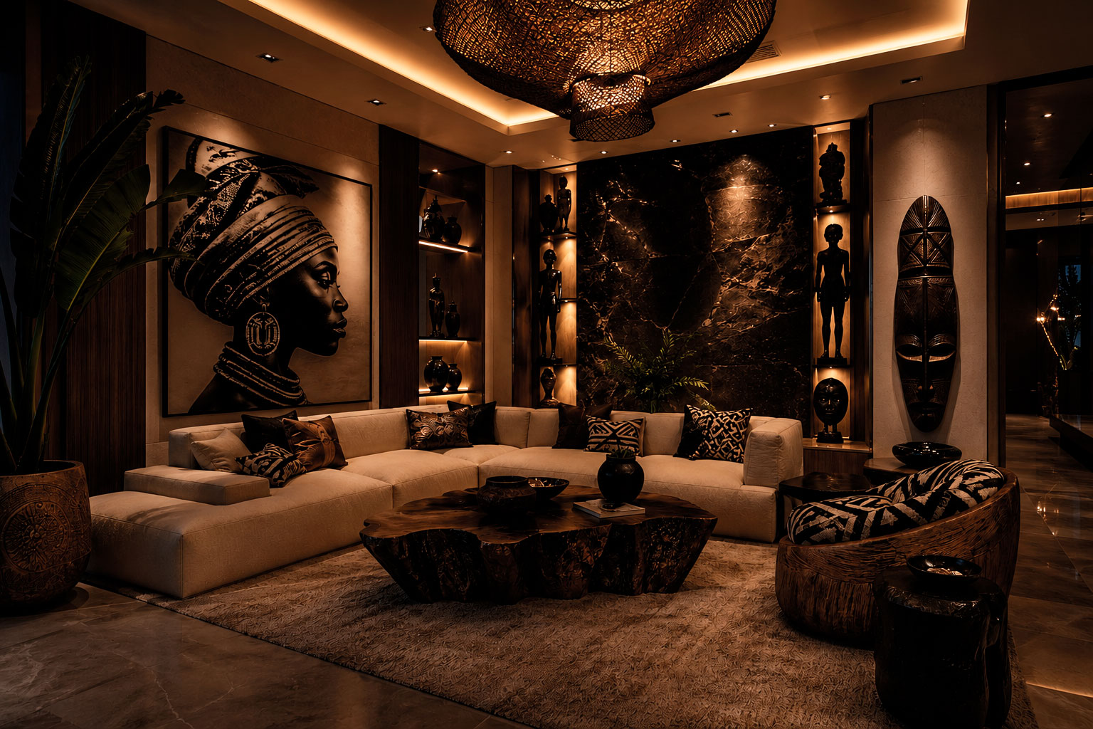 salón de lujo africano