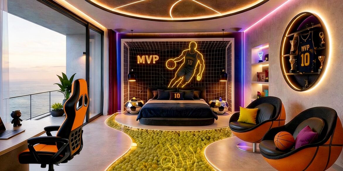 Impactante dormitorio juvenil de Interiorismo 4U: diseño de autor para futuros campeones